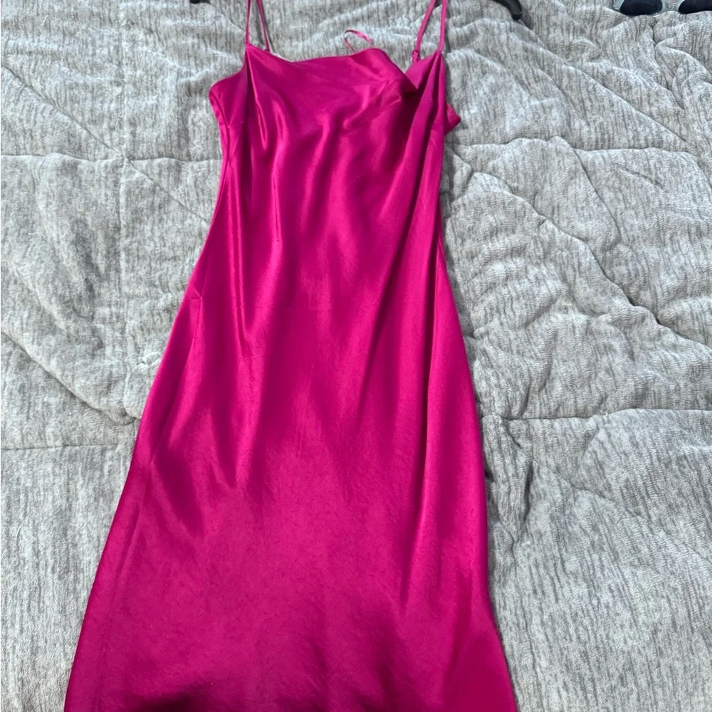 Express Fuchsia silk dress - Picture 3 of 3